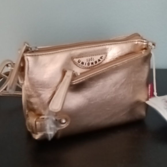 NWT UNIONBAY Organizer Crossbody Purse Rose Gold Vegan Leather - Picture 7 of 13